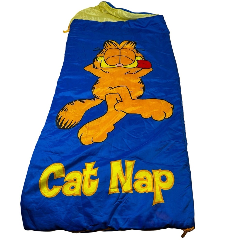 Garfield and Odie Cat Nap Sleeping Bag Kids‎ Blue Yellow Polyester